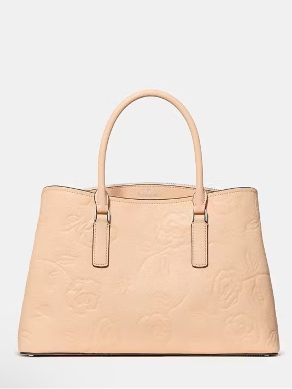 Kate Spade Thompson Street Embossed Floral Large Satchel Bag Crisp Peach